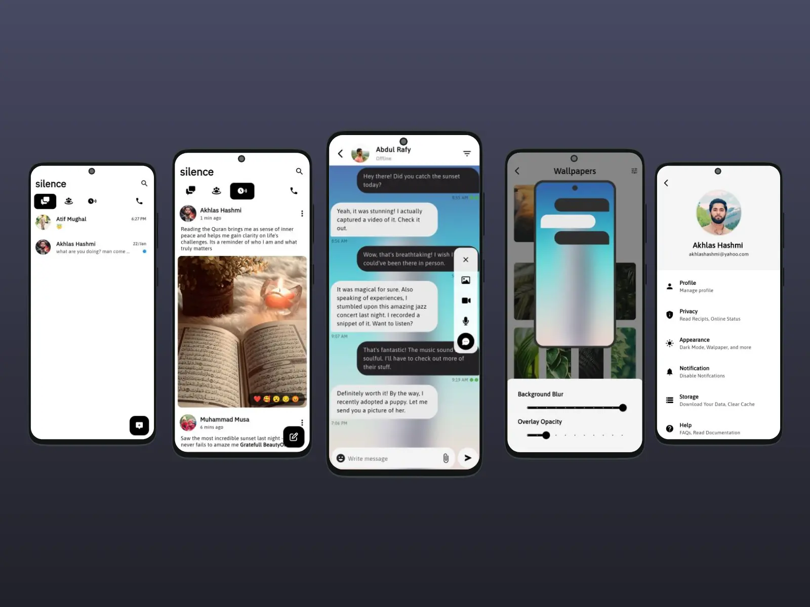 Silence real-time chat application interface